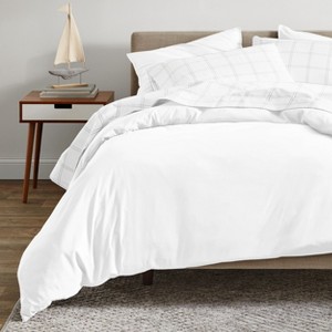 400 Thread Count Organic Cotton Sateen Duvet Cover and Sham Set by Bare Home - 1 of 4