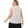 Agnes Orinda Women's Plus Size Elegant Formal Polka Dots Sleeveless Tie Neck Tank Top - 4 of 4