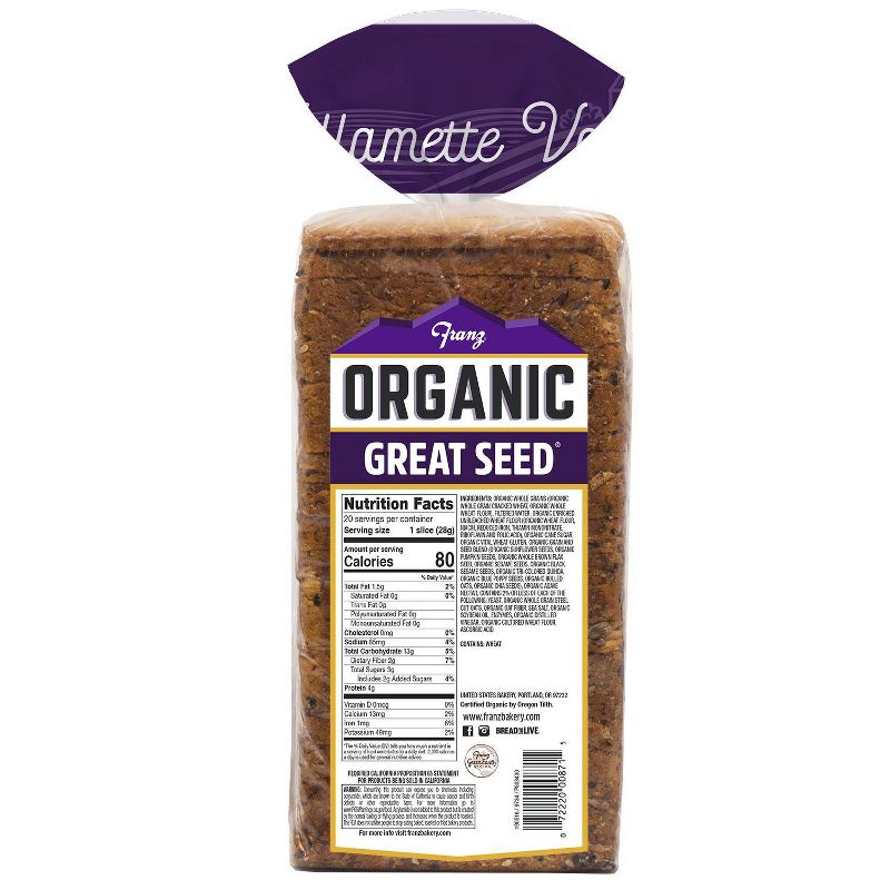 Franz Organic Great Seed Thin Sliced Bread - 20oz, 4 of 5