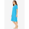 Woman Within Plus Size Perfect Short-Sleeve V-Neck Tee Dress - 4 of 4