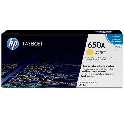 HP Inc. 650A Yellow Original LaserJet Toner Cartridge, ~15,000 pages, CE272A
