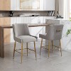 SEYNAR Modern Velvet 39'' H Metal Leg Counter or Bar Stools Set of 2 - 2 of 4