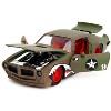 1972 Pontiac Firebird #9 Green Camouflage Flames with Graphics and Red Interior "Bigtime Muscle" 1/24 Diecast Model Car by Jada - 2 of 4