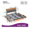 Full/Queen Size LED Bed Frame With Charging Station And 4 Storage Drawers Platform Metal Bed Frame No Box Spring Needed - 2 of 4