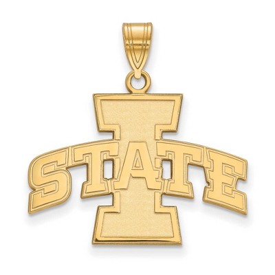 Black Bow Jewelry 10k Yellow Gold Iowa State Cyclones NCAA Large Pendant