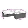 vidaXL 10 Piece Patio Sofa Set with Cushions - Black Poly Rattan Outdoor Furniture, Modular, Weather-Resistant, Includes Center and Corner Seats - 3 of 4