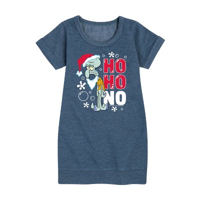 - SpongeBob SquarePants - Ho Ho No Graphic Short Sleeve Fleece Dress