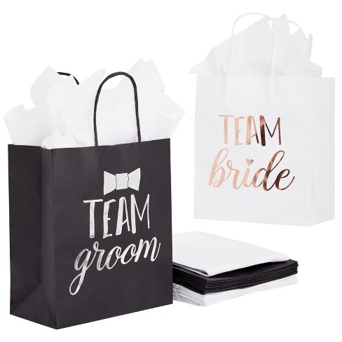 Team Bride Gift Bags with Handles for Bachelorette Party Decorations Small  Rose Gold Floral Bridesmaids Gifts Bags for Bridal Shower Engagement