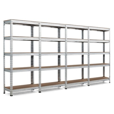 Costway 5-tier Metal Shelving Unit Adjustable Heavy-duty Utility Storage  Rack Silver : Target