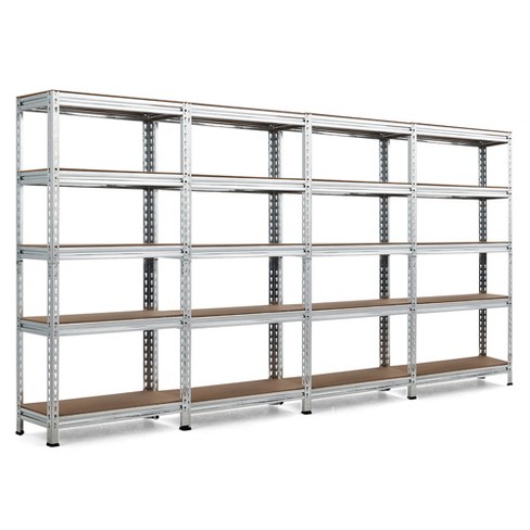 Costway 5-tier Metal Shelving Unit Adjustable Heavy-duty Utility Storage  Rack Silver : Target