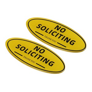 Unique Bargains Waterproof Self-Adhesive Decor Hotel Home Business No Soliciting Sign 2 Pcs - 1 of 4