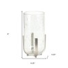 HomeRoots 6" Silver And Clear Metal And Glass Tabletop Hurricane Candle Holder - 3 of 4