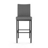 Amisco Perry Upholstered Counter Height Barstool Gray/Black: Romantic Feminine Design, Steel Frame, Polyester Upholstery - 2 of 4
