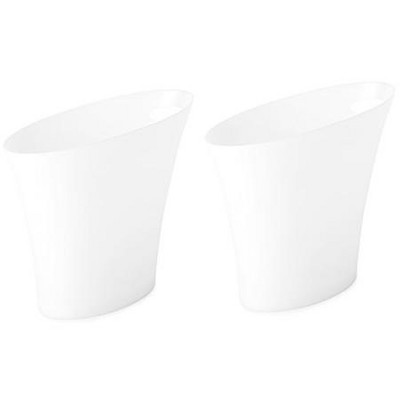 Umbra 1006232-661-A60 Skinny Sleek & Stylish Bathroom Trash, Small Garbage Can 2 Gallon Capacity, White, 2-Pack