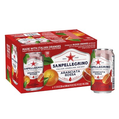 Sanpellegrino Blood Orange/Aranciata Rossa Italian Sparkling Drinks - 6pk/11.15 fl oz Cans