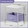 Sorbus Nightstand with 2 Drawers - Steel Frame, Wood Top & Easy Pull Fabric Bins - Great for Home, Bedroom, Office & College Dorm - 3 of 4