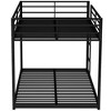 Whisen Full over Full Metal Low Bunk Bed with Ladder and Guardrail - 3 of 4