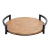 Kate and Laurel Ficher Tray, 15" Diameter, Rustic Brown and Black - 2 of 4