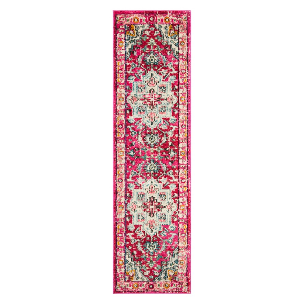  Runner Fuchsia Floral Loomed