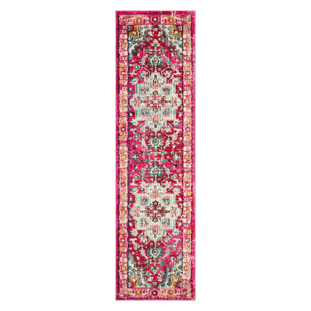 2'2inx8' Runner Fuchsia Floral Loomed - Safavieh