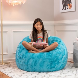 Jaxx Saxx 3 Foot Bean Bag Chair - Faux Fur - Fun Colors - 1 of 4