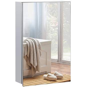 kleankin Steel Wall Mount Medicine Cabinet 3 Tier Emergency Box for  Bathroom Kitchen, Lockable with 2 Keys, White