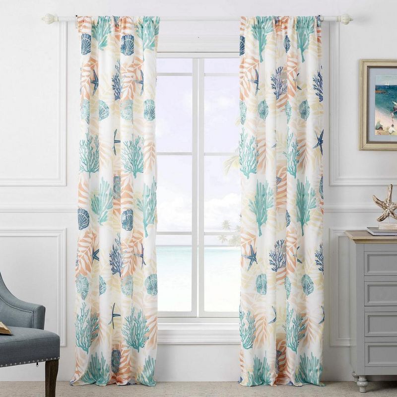 Montego Window Panel Blackout Curtain Pair 42" x 84" Aqua by Greenland Home Fashions, 2 of 6