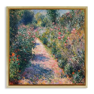 Stupell Industries Impressionist Wildflower Path Floating Frame Canvas Art, Gold, 25" x 25" - 1 of 4