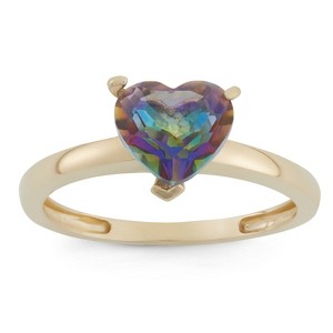 Designs By Gioelli 10K Yellow Gold Heart Gemstone Solitaire Ring - 1 of 3