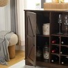 Farmhouse Coffee Bar Cabinet Bar Cabinet W/Wine Rack Barn Door Buffet Sideboard Cabinet with Drawer, Adjustable Storage Shelves,  Brown - image 3 of 4