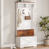 Hrinhom 70.9"H Home Wardrobe with 5 Hooks + Sitting Storage Box - 2 of 4
