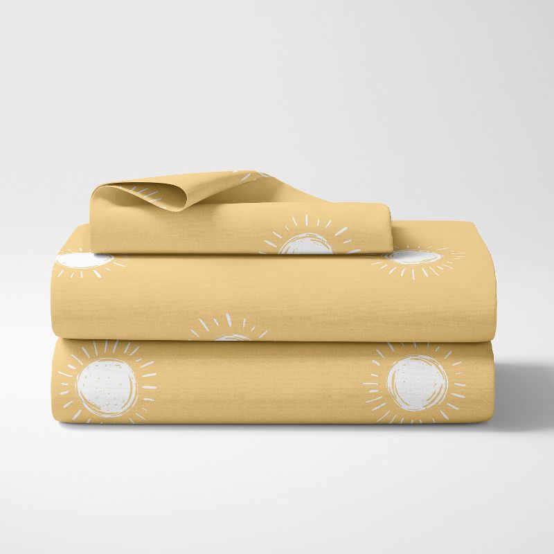 Sweet Jojo Designs Gender Neutral Unisex Kids Twin Sheet Set Boho Sun Yellow and White 3pc, 3 of 6