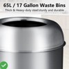 17 Gal / 65L Open Top Trash Can Commercial Grade Heavy Duty Tall Commercial Trash Can Brushed Stainless Steel - 3 of 4