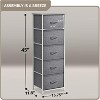 Sorbus Narrow 5 Drawers Nightstand with Steel Frame, Wood Top, Easy Pull Fabric Bins for Home, Bedroom, Office & Dorm - 4 of 4