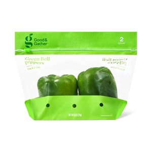 Green Bell Peppers - 2ct - Good & Gather™ - 1 of 4