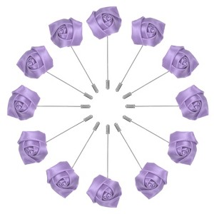 Unique Bargains Wedding Rose Men Suit Boutonnieres Lapel Pin 12 Pcs - 1 of 4