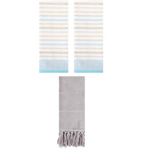 REGALWOVEN 3 Packs Cotton Absorbent Soft Bathroom Hand Towels - 1 of 4