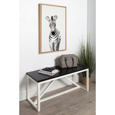Natural Wood Framed Baby Zebra Canvas Print, 23" x 33"