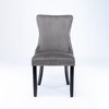 Kumasinova Set of 2 High-Back Dining Chair, Premium Velvet Fabric Upholstered Living Room Chair, Wing-Back Chair with Nailhead Trim & Solid Wood Legs - 2 of 4