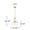 Franklin Iron Works Charleston Brass Pendant Lighting 13 1/2" Wide Modern LED Clear Glass Shade for Dining Room House Foyer Kitchen Island Entryway - 4 of 4