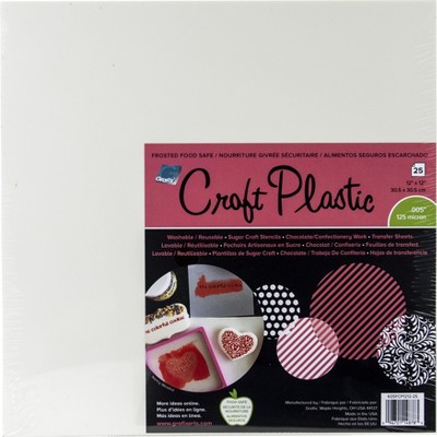 Grafix Foodsafe Craft Plastic Sheets 12"X12" 25/Pkg-Frosted .005