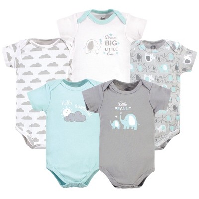 Image of Luvable Friends Baby Boy Cotton Bodysuits, Boy Basic Elephant, 6-9 Months