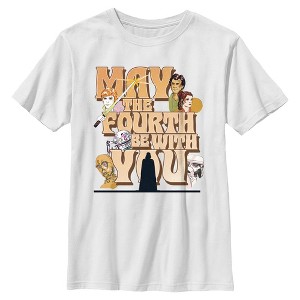 Boys Star Wars May The Fourth Be Retro T Shirt - 1 of 4