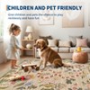 Floral Washable Scalloped Kitchen Rug, Modern Non-Slip Low-Pile Stain-Resistant Front Door Flower Rug, Animal Print Bathroom Entryway Rug - 4 of 4