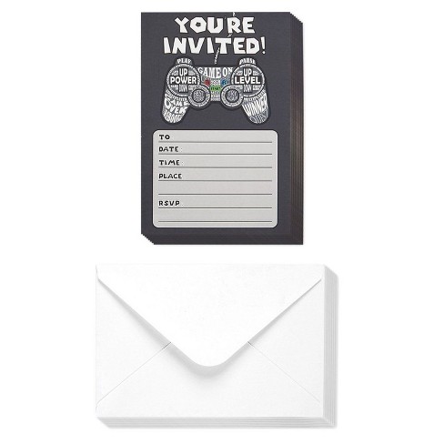 40-pack Video Game Birthday Party Invitations With Envelopes, Kids & Boys  Birthdays, Gaming Theme Party Supplies, 4 X 6\
