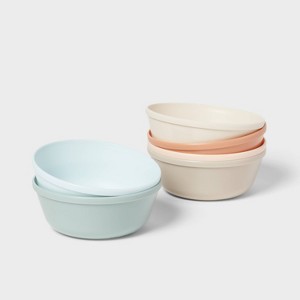 Kids' 6pc 15.5 fl oz Plastic Cereal Bowl - Pillowfort™: Microwave & Dishwasher Safe, Multicolored - 1 of 3