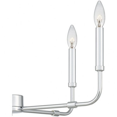 Abner 24" Matte Black Classic Candle-Style Steel Chandelier