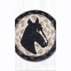 Earth Rugs Horse Portrait Coaster – 5"x5" Round Natural Jute Hand-Stenciled Rustic Drink Mat - 3 of 3
