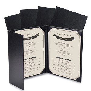 WeChef Restaurant Menu Covers 8.5x11" 2 Page & 4.25x11" Half Page PU Leather Angled Corner for Wine List Bar Hotel 5 Pcs - 1 of 4