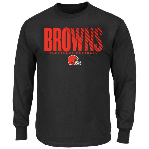 Nfl Cleveland Browns Black Long Sleeve Core Big & Tall T-shirt : Target